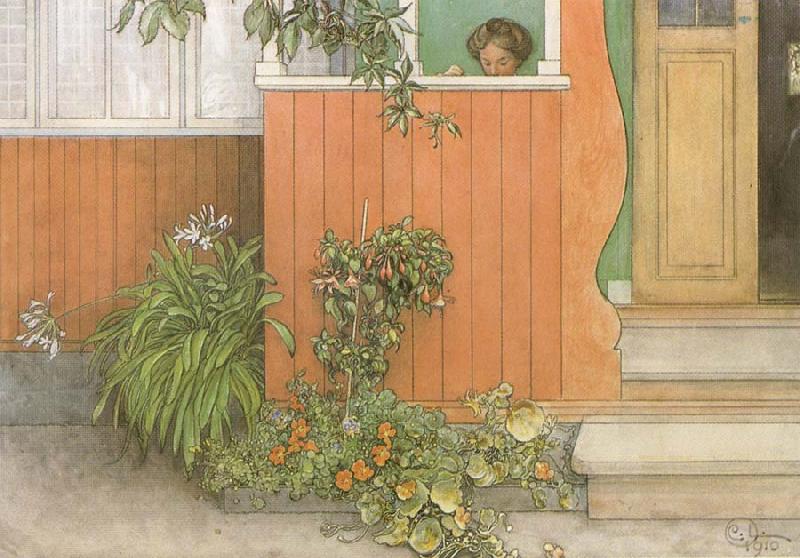 Carl Larsson Suzanne on the Front Stoop oil painting picture